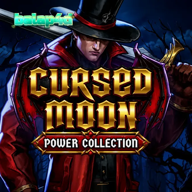 Tampilan visual slot Cursed Moon Power Collection dengan tema horor gotik